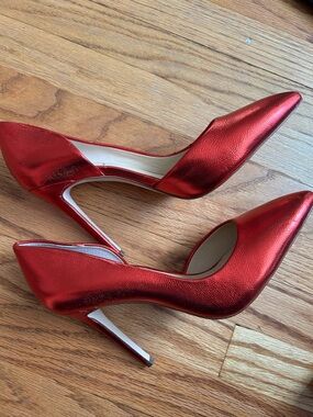 Jessica Simpson Meta Red Metallic Grace Pointed-Toe Stiletto Heels